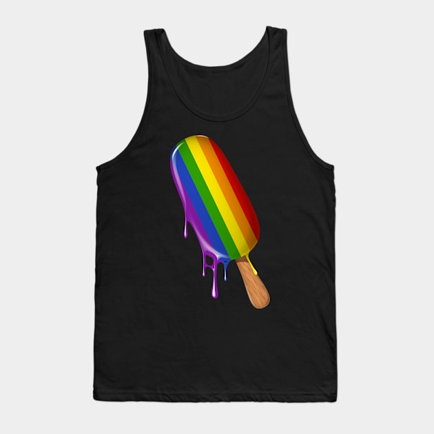 LGBT Shirt Support, Ice Cream Rainbow Flag Gay Lesbian Pride Tank Top by Happy Lime